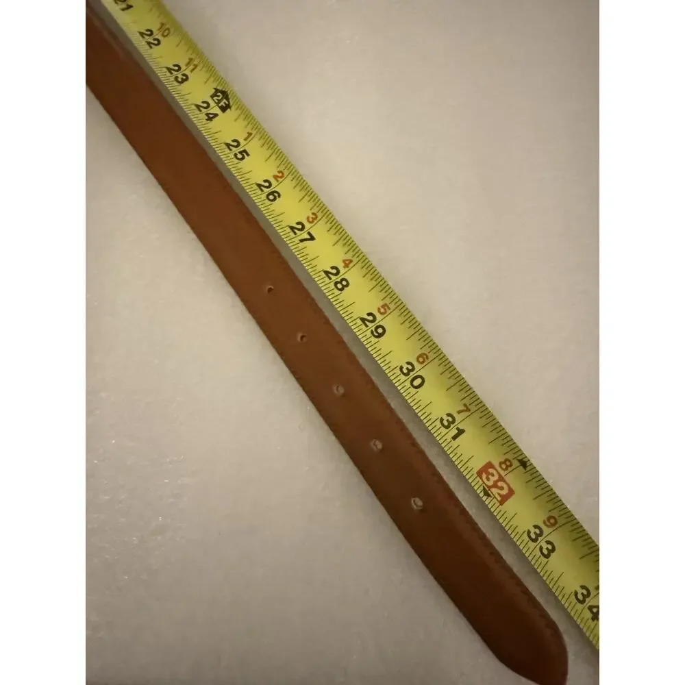 Cipriani Italian Brown Genuine Shrunken Buffalo Leather Belt Saddle Cognac L